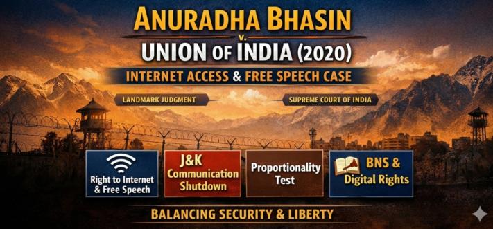 Anuradha Bhasin v. Union of India (2020): Internet Access, Free Speech, and Constitutional Limits