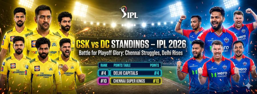 CSK vs DC Standings IPL 2026: Chennai Super Kings vs Delhi Capitals Points Table, Match Analysis & Playoff Chances